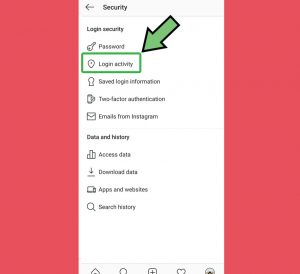 Instagram login activity