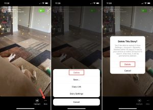 delete a story on Instagram