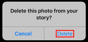 delete a story on Instagram