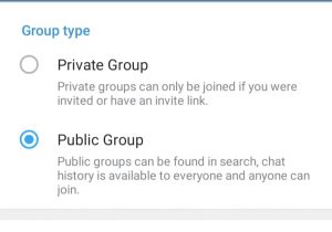 the difference between Telegram public and private groups