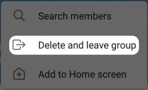 delete and exit a Telegram group