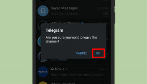 delete and exit a Telegram channel