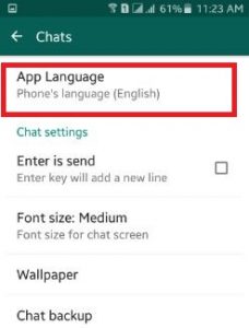 Change Whatsapp Language