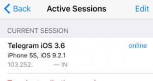 view active sessions on Telegram