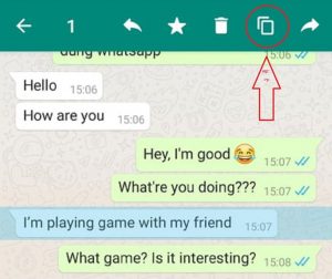Copy a message on WhatsApp 