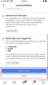 Delete a Facebook Account 