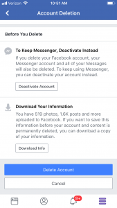 Delete a Facebook Account 