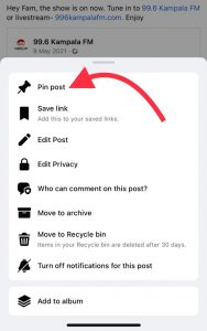 Pin a Post on Facebook 